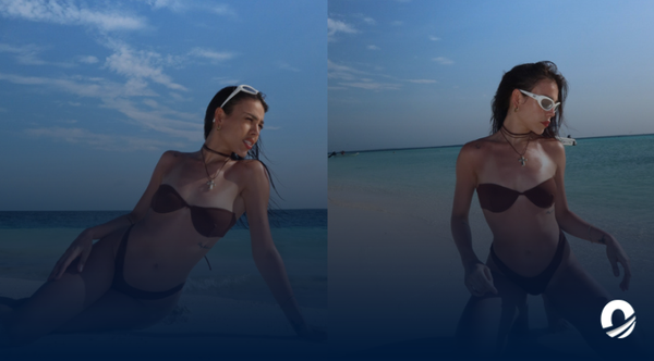Danna Paola visitó las paradisíacas playas de Los RoquesDanna Paola visitó