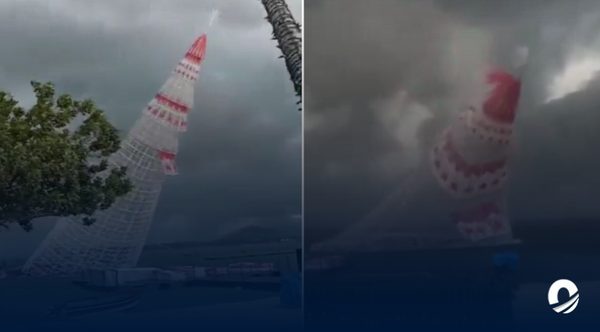 Árbol de Navidad gigante cayó y mató a un joven en Brasil