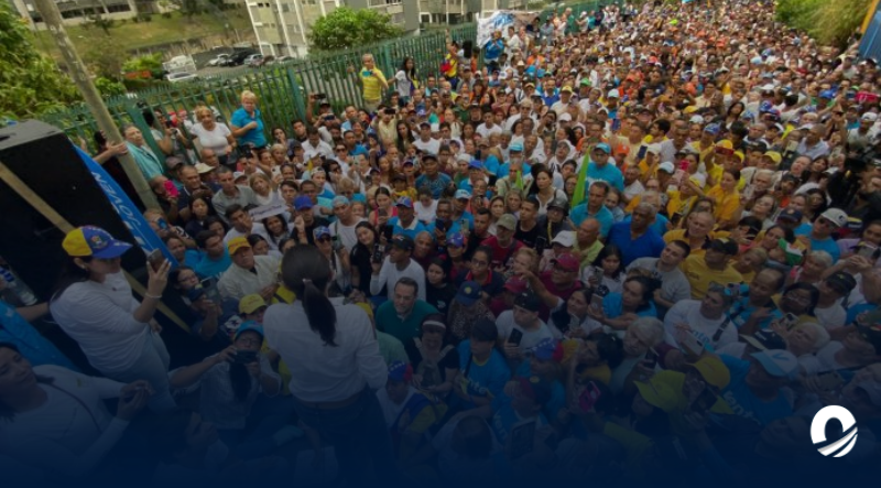 María Corina Machado brindó un discurso ante una concentración en los Altos Mirandinos